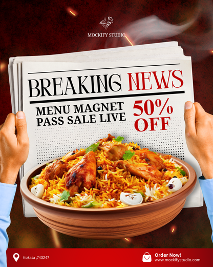 Menu Magnet Pass🥘- For Restaurant and Cloud Kitchen Owners 🍴